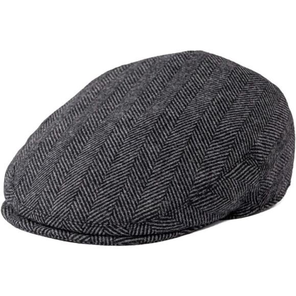 Men's Wool Tweed Newsboy Ivy Cap Gatsby Golf Flat Hat - Picture 1 of 8